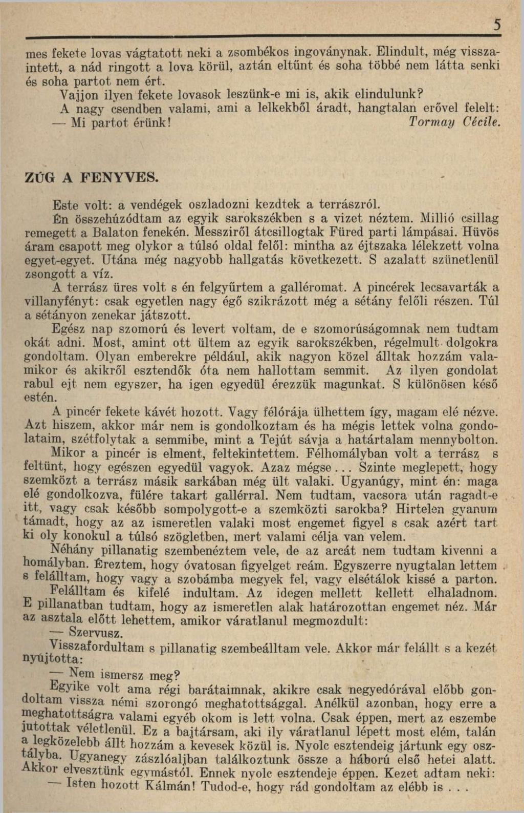 mes fekete lovas vágtatott neki a zsombékos ingoványnak. Elindult, még visszaintett, a nád ringott a lova körül, aztán eltűnt és soha többé nem látta senki és soha partot nem ért.