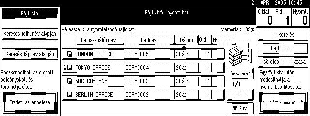 Dokumentumszerver Referencia Fax kezelési útmutató Szkenner kezelési útmutató Dokumentumszerver kijelzõje A következõk a Dokumentumszerver funkció képernyõit és ikonjait mutatják be.