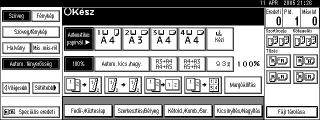 Másolási funkciók Kötegelés A funkció a többoldalas eredetirõl készülõ egyes oldalak másolatait rendezi össze. Minden második oldalköteg az elválasztás megkönnyítése érdekében eltolásra kerül.