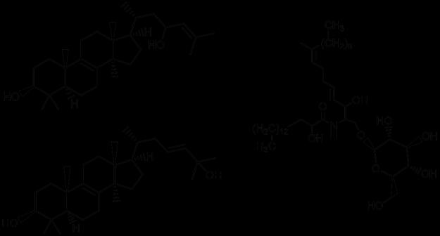 A Scleroderma bovista ceramid és szteroid típusú vegyületei A S. bovista metanolos kivonatából 7 vegyületet (3-5, 8, 13-15) izoláltunk, amelyek mindegyikét elsőként mutattuk ki a fajból.