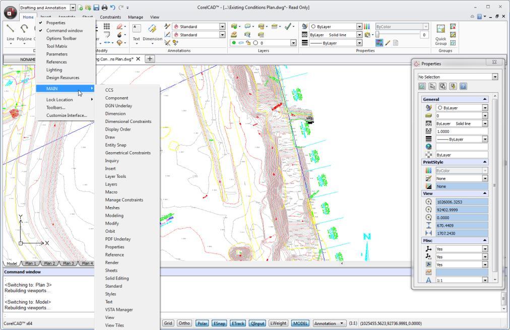 12 A RAJZELEMEK KIVÁLASZTÁSA Igen lényeges, hogy a gyorselérési eszköztárban választhatunk a Drafting and Annotation (2D rajzolás és feliratozás) valamint a 3D Modeling (3D modellezés), illetve a