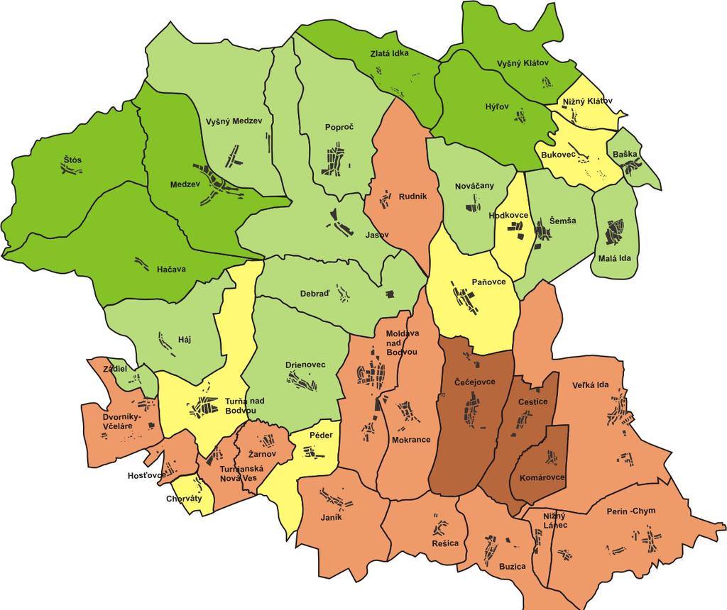I.14. VYUŽITIE ZEME Využitie zeme v regióne závisí najmä od kvality a zloženie pôdy, rozmiestnenia chránených území.