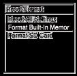 A memória formázása (Format Built-In Memory/Format SD Card) Formázhatja a lineáris PCM felvevő beépített memóriáját vagy a microsd kártyát.