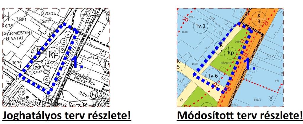 2. Beavatkozási pontok ismertetése Tiszalök belterülete, Kossuth utca Ady Endre utca sarkán lévő telektömbön belül terület-felhasználás változtatás (KpTv) Tiszalök Város, a Zöld város kialakítása