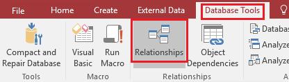 Kapcsolatok kialakítása: Database Tools > Relationships Új