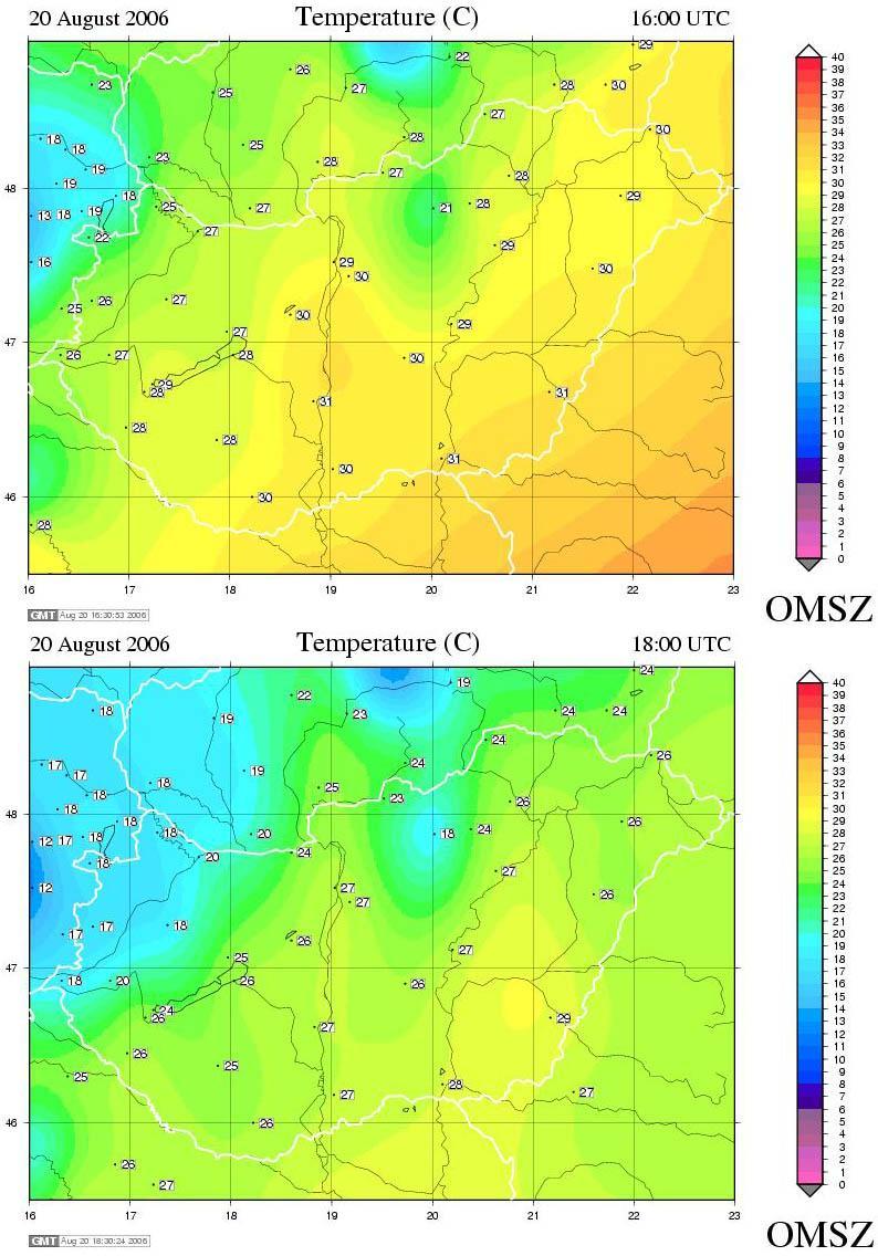 Ezekhez az egy időben lejátszódó folyamatokhoz még hozzájárult az a zivatar kialakulásához megfelelő hőmérsékleti viszonyok alakulása.