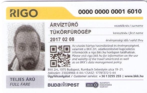 15 ábra RIGO kártya (BKK) 16 ábra NEJP kártya (Nemzeti Mobilfizetési Zrt) A közhiteles közlekedési kártyákhoz kapcsolódó biztonsági előírások lehetővé teszik, hogy az utas a DRT utazási szándékát az