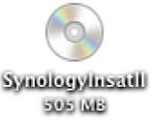 Telepítés Mac OS X-ből 1 Helyezze a számítógépbe a telepítő lemezt, majd kattintson duplán a SynologyInstall ikonra az asztalon.