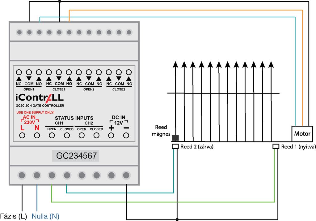 A vezérlő bekötése Figyelem! Telepítés előtt kapcsolja le a feszültséget az elektromos hálózatról! Ha feszültség alatt telepíti a vezérlőt, életveszélyes áramütés érheti!