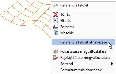 36 Referencia felületek Allplan 2019 Referencia felületek szerkesztése a helyi menüben Referencia felület átnevezése A referencia felületek helyi menüjében az ismert funkciók mellett