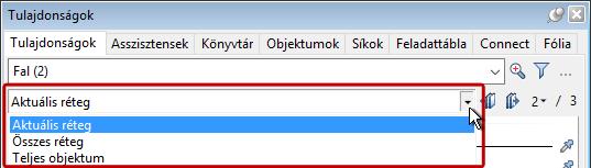 mely rétegek legyenek a palettán megjelenítve, és hogyan hassanak a változtatások azokra.