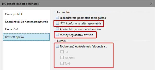 66 IFC export Allplan 2019 IFC4 konform vasalás exportja Többrétegű falak felbontása Vasalás az IFC adatok exportálása funkción keresztül az új IFC 4 interfésszel lesznek komplex átvíve, éspedig IFC4