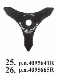 3 hambaga nuga Ø 12 /305 mm, paksus 3 mm (740) HOIATUS Selliste lõikeseadmete kasutamine, mis ei ole tootja poolt heakskiidetud, võib kaasa tuua ohutusriske. 1. 4 dantukų nailoniniai ašmenys Ø 10 /255 mm 2.