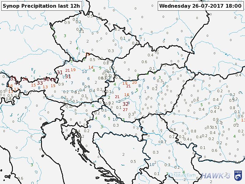 ábra: Az ECMWF által előrejelzett hőmérséklet [ C], geopotenciál [m], szél [m/s] az 500 hpa-os szinten,