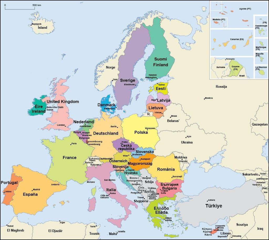 Az Európai Unió: 500 millió ember 28 ország