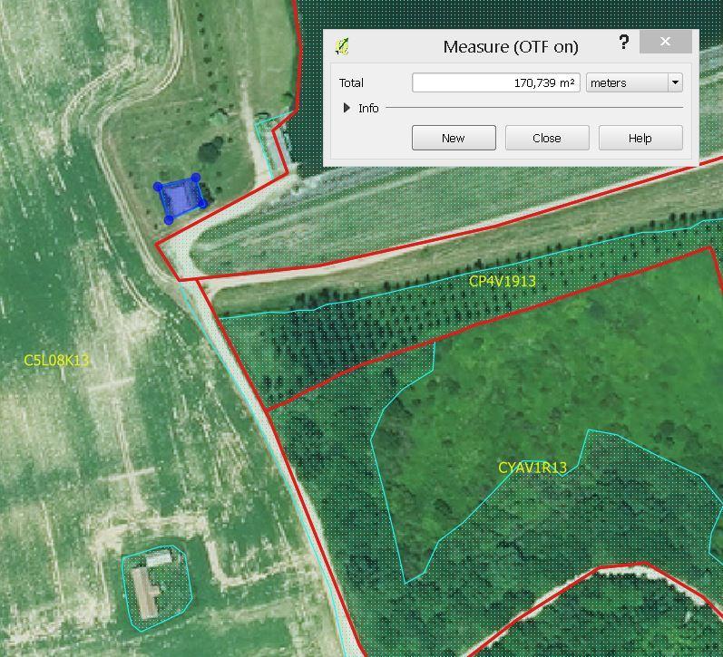 88 m2, a 170 m2 exclusion was done in LPIS, excluding