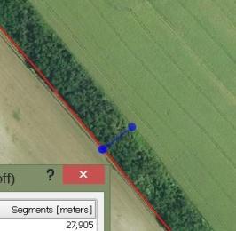 with 2 large arable parcel by the side high value, but useless for EFA 27,9 m, can be