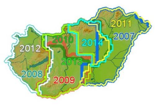 Main characteristics of the Hungarian LPIS Continuous, topologically coherent coverage of physical blocks, digitized in GIS on ortho-photos 3-years cycle rotational update based on ortho-photos +