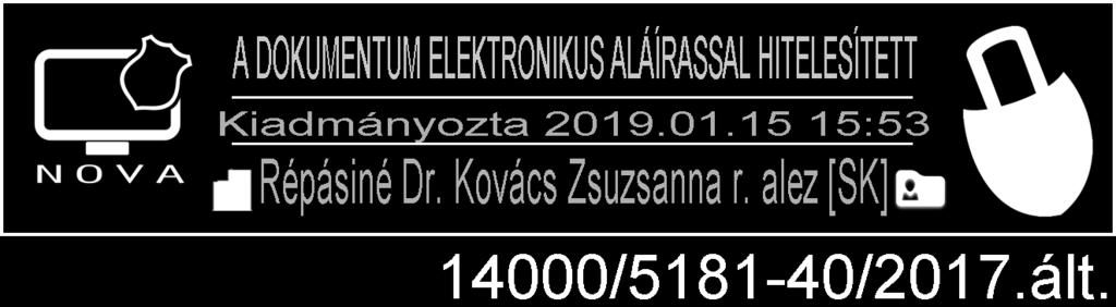 Érvényessége: 2019. január 10. napjától visszavonásig Répásiné Dr. Kovács Zsuzsanna r.