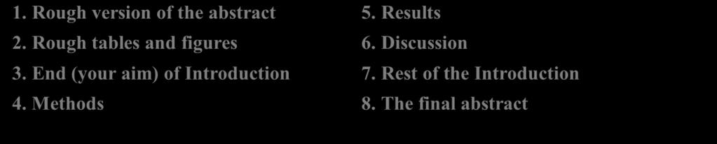 17 In Suggestions to Authors in the journal Neurology (1966; 46:298-300), Daroff and colleagues describe these IMRAD sections as answering the following questions: What did you decide to do and why?