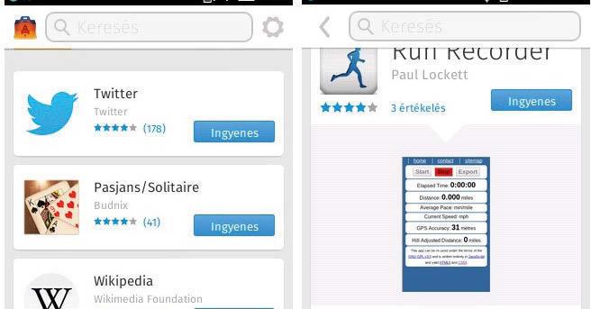 Alkalmazásbolt 04 Szépen gyarapszik a Firefox OS alkalmazásboltja, ahonnan HTML- és JavaScript-alapú programokat telepíthetünk, amelyek közül sok offline üzemmódban is