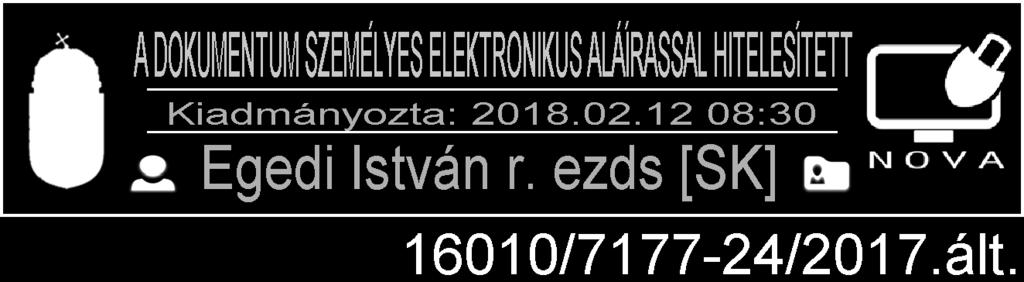 0 Kibocsátó szervezet: Szolnoki Rendőrkapitányság Alkalmazási terület: Szolnoki Rendőrkapitányság hatáskörébe tartozó eljárások A kibocsátás dátuma: 2018.