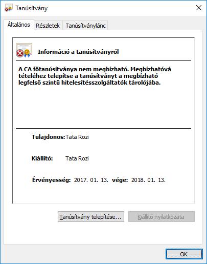 A Leírás mezőben a fájl aláírásával kapcsolatos rendkívüli esetekre kaphat tájékoztatás.