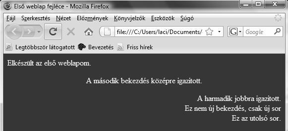 <div></ ></div> - több bekezdést magába foglaló egység nincs sortávols volság g növekedn vekedés <span></ ></span> - bekezdésn snél l kisebb egység erre alkalmazható speciális formázás <blockquote></