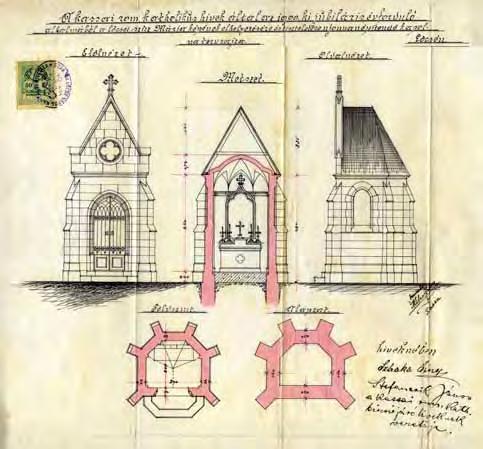 Projekt kaplnky Panny Márie z r. 1900 mesta (Mestskej pamiatkovej rezervácie), pri Starej hrhovskej ceste, dnešnej Štúrovej ulici Parcela č.
