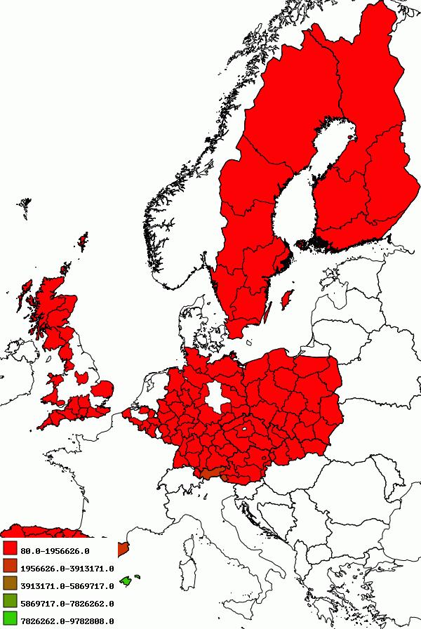 9. ábra Turisztikai statisztikai kartogram külföldiek által