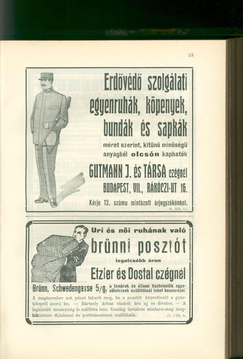 ill rw t «" \ és méret szerint, kitűn ő minőség ű anyagból olcsó n kapható k 1.,BÁKÓCZI-UT16. Kérje 12, számú mintázott árjegyzékünket,.. 15. XII. 6.