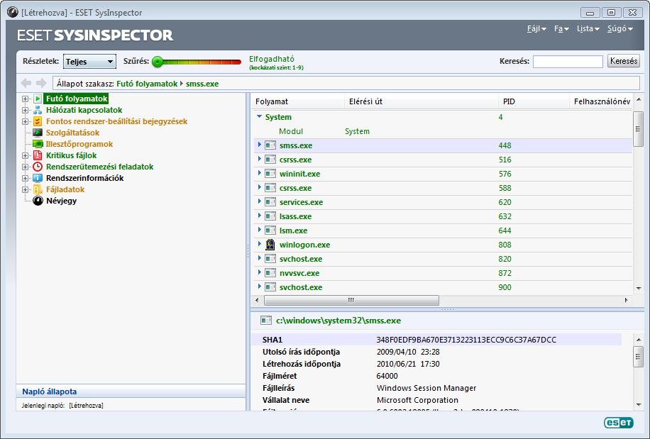 5.5.1.1 Az ESET SysInspector indítása Az ESET SysInspector indításához egyszerűen futtassa az ESET weboldaláról letöltött SysInspector.exe programfájlt.