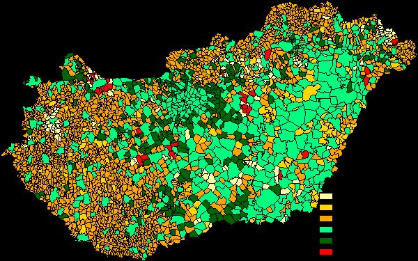 As can be seen on the map below presenting the settlements providing family assistance services, the services are available in most settlements in the country (2011 data of the Hungarian Central