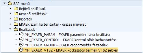 4.2 Kockázatos vámtarifaszámok karbantartása A későbbi limitfigyelés