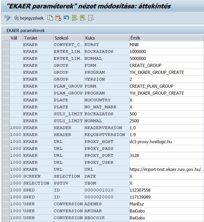 5. A Hostlogic SAP-EKAER program paraméterezése A programot a használat előtt paramétereznünk kell, azaz a feladáshoz szükséges adatokat be kell állítani.