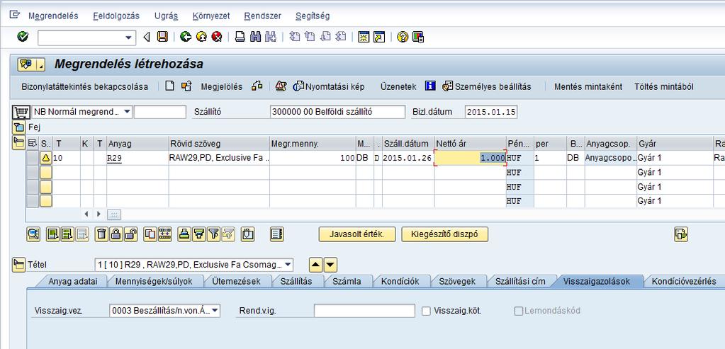 7.3 Európai Uniós import beszerzés - beszállítás EKÁER számot EU-n belüli beszerzés esetén kell igényelni, és az EKÁER számról értesíteni kell a szállítót, hogy tüntesse fel a szállítási