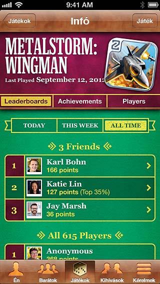 Game Center 24 Rövid áttekintés A Game Centerrel játszhat kedvenc játékaival iphone-nal, ipaddel, ipod touch-csal vagy OS X Mountain Lion rendszerű Mac géppel rendelkező barátaival.