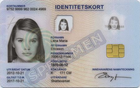 Tento preukaz sa používa na určenie totožnosti vo Švédsku a pri cestovaní nemôže nahradiť cestovný pas alebo národný