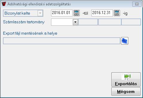 Az Exportálás kapcsolóval (vagy ALT+E-vel) tudod elkészíteni a fájlt. A Mégsemmel (ALT+M) kilépsz a képernyőből. Nyomtatás Számla nyomtatása Itt egyszerre akár több számlát is ki tudsz nyomtatni.