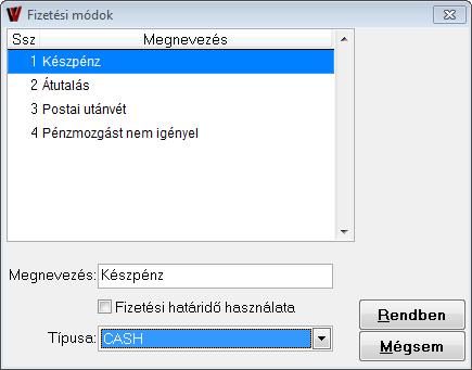 1. Átutalás TRANSFER 2. Készpénz CASH 3. Bankkártya, hitelkártya, egyéb készpénz helyettesítő eszköz CARD 4. Utalvány, váltó, egyéb pénzhelyettesítő eszköz VOUCHER 5.