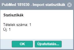 Végül az importálás eredményéről tájékoztató üzenet érkezik Az importált rekord a bal menü menüpontja alatt lesz elérhető.