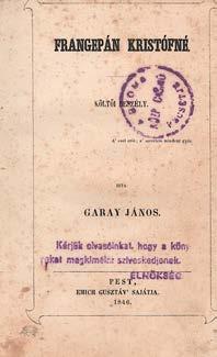 20 Központi Antikvárium 147. Kovátsits Mátyás: Háborus Szakácskönyv Bp., 1943. Farkas. 61p. 142. tétel 143. tétel 142. Garay János: Frangepán Kristófné. Költői beszély. Pest, 1846. Emich Gusztáv. 58p.