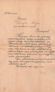 Wekerle Sándor (1848-1921) miniszterelnök, pénzügyminiszter által saját kezűleg aláírt okirat. Varga Pál pénzügyi számtisztet magasabb fizetési osztályba helyezi.
