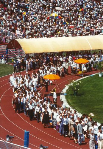 420 Fazekas Csaba Nemzetközi kongresszus a Népstadionban, 1996 (Forrás: MJTE Archívuma) / fontos eseménynek tekintik.
