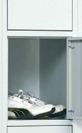 értékmegőrző szekrények 23 Alapfelszereltség 300 mm könnyen tisztítható, peremmentes polcok merevített ajtók perforált ajtós,
