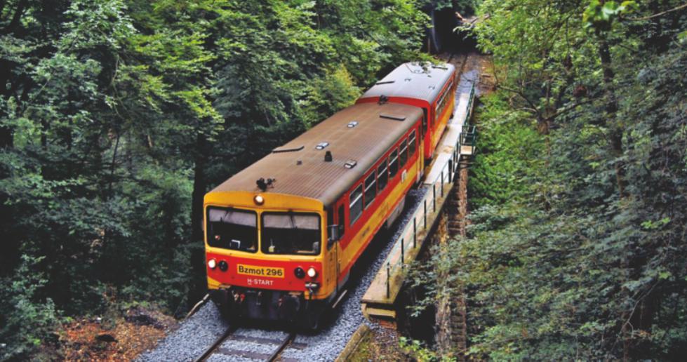 By train across the Bakony Mountains The Győr Veszprém railway line with its 79 km lengths, crossing the mountain Bakony, is among the most spectacular railway lines of Hungary.
