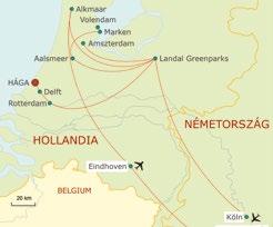 Szállás. 2. nap: Köln - Landal üdülőtelep Irány Köln/Bonn repülőtere, ahol csatlakoznak a repülős utasok. Látogatás KÖLN-ben, a dóm megtekintése és rövid szabadidő után folytatjuk utunkat Hollandiába.