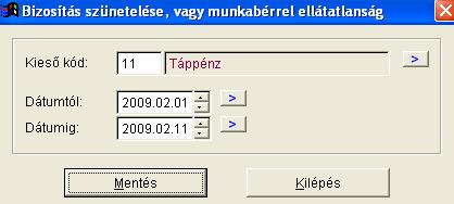 Az időszak záró dátuma nem lehet korábbi, mint a kezdő dátum. Az időszak kezdő dátuma nem eshet egy már leszámfejtett hónapra (pl.