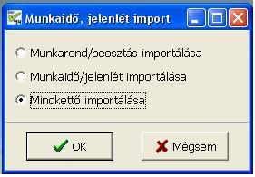 Munkaidő adatok, jelenléti ív adatok importálásának menete A Számfejtés Időadatok Munkaidő adatok, jelenléti ív menüpontban van lehetőség a Novitax bérszámfejtő program specifikációja alapján