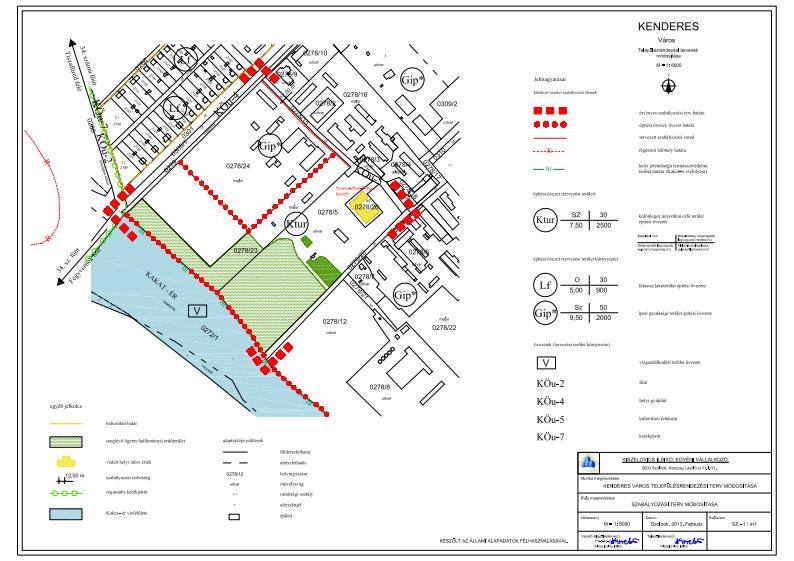 11. térkép: Kenderes Város Településrendezési terv módosítása (2013) Forrás: Kenderes Város Településrendezési terv módosítása (2013) 1.6.
